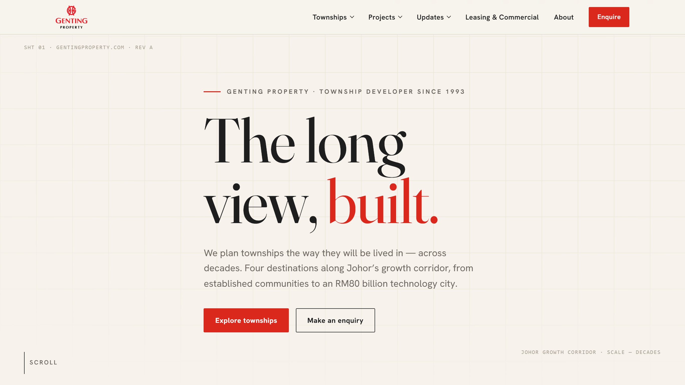 The Long View — the homepage's first screen
